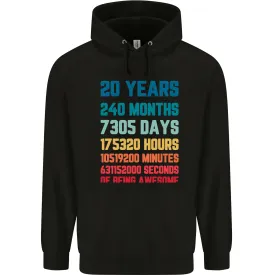 20th Birthday 20 Year Old Mens 80% Cotton Hoodie