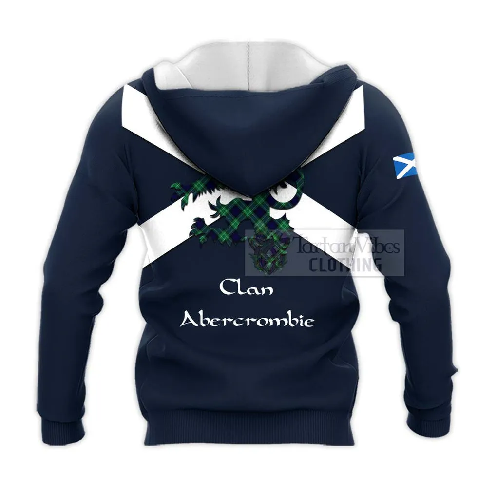 Abercrombie Tartan Lion Rampant Knitted Hoodie Proudly Display Your Heritage with Alba Gu Brath and Clan Name