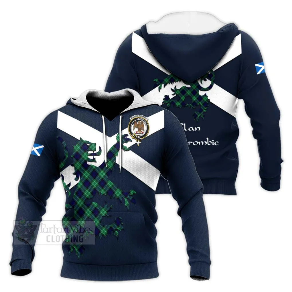 Abercrombie Tartan Lion Rampant Knitted Hoodie Proudly Display Your Heritage with Alba Gu Brath and Clan Name