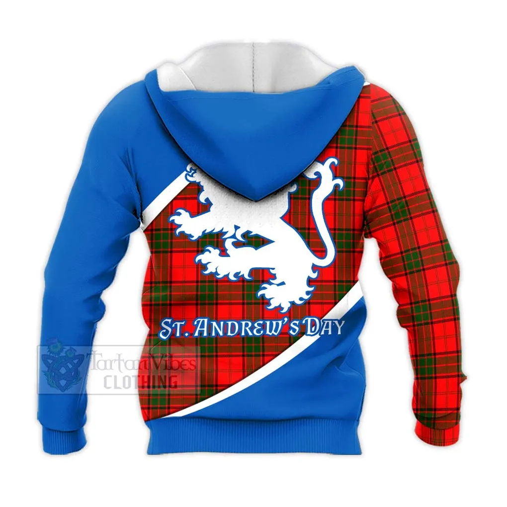 Adair Family Crest Tartan Knitted Hoodie Celebrate Saint Andrew's Day in Style