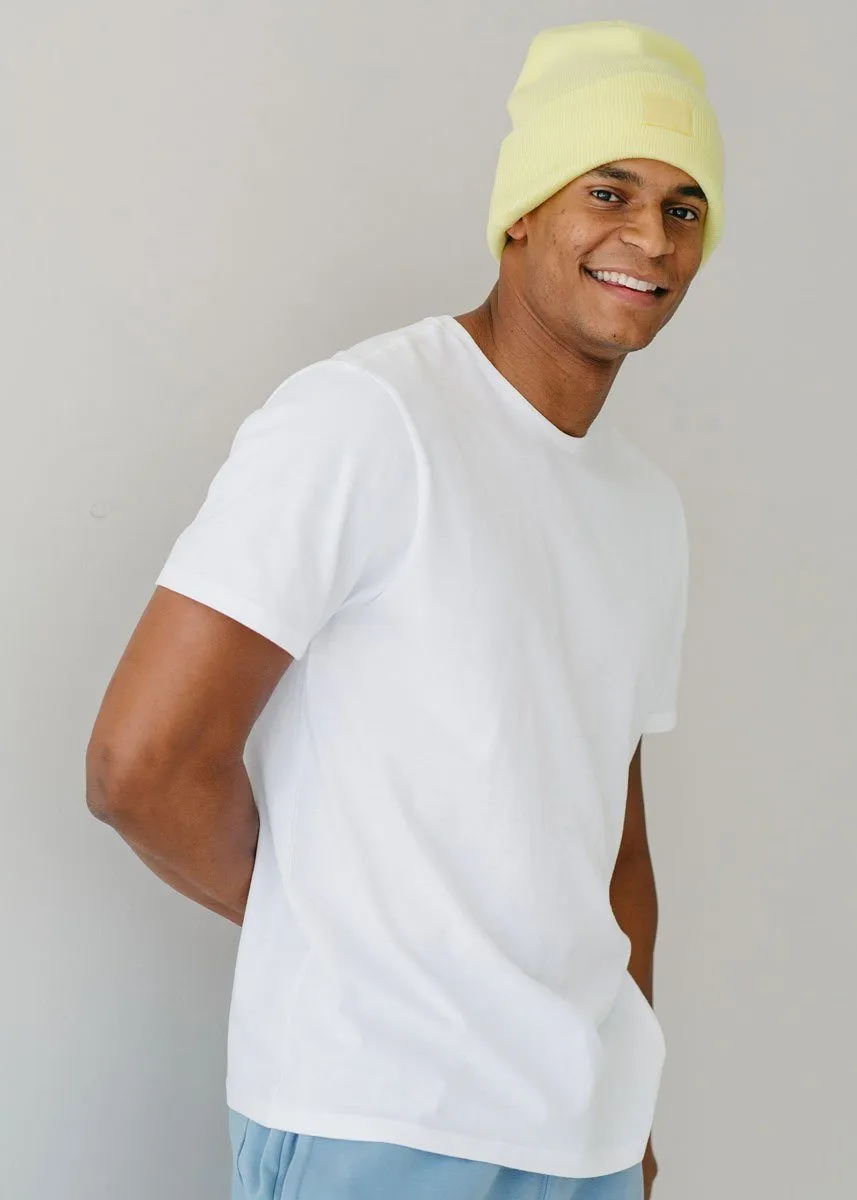 Adult Mad Hatter Knit Cuff Beanie - Lemon