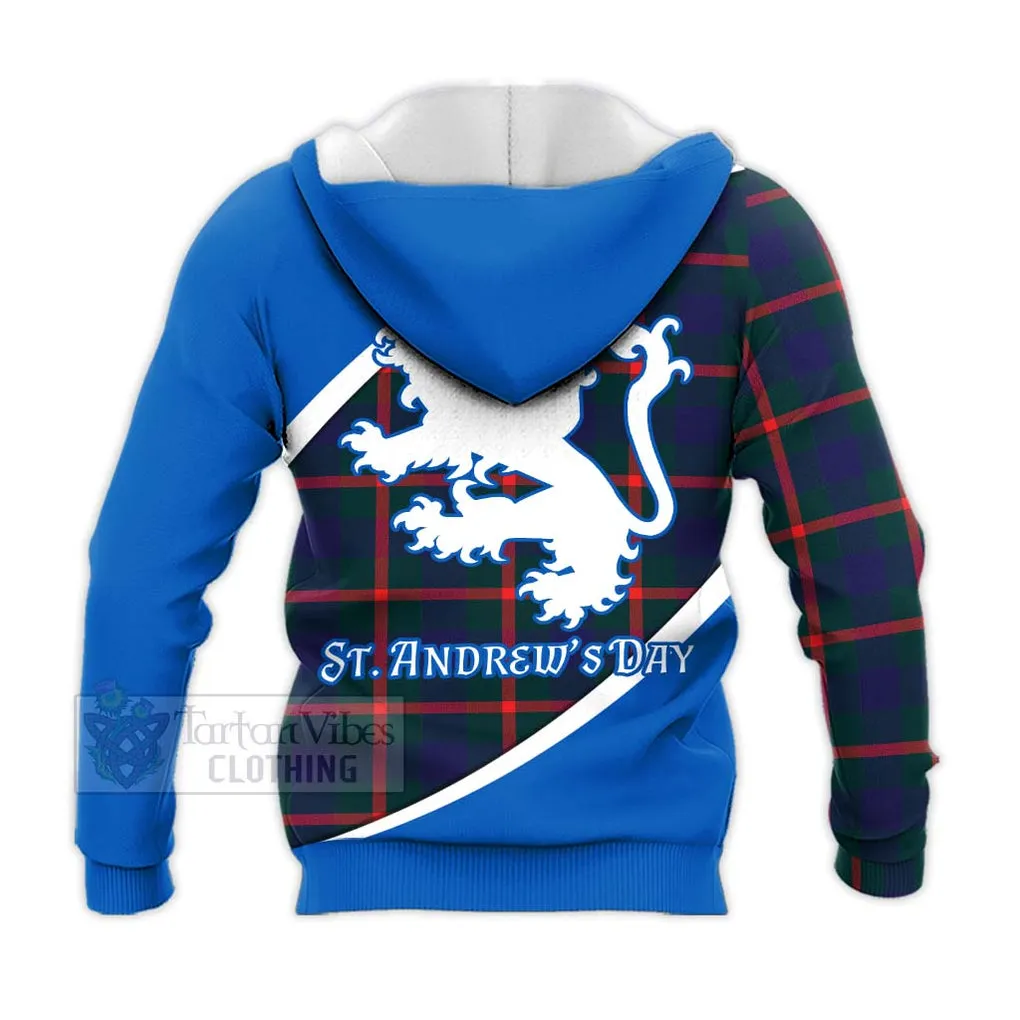 Agnew Family Crest Tartan Knitted Hoodie Celebrate Saint Andrew's Day in Style