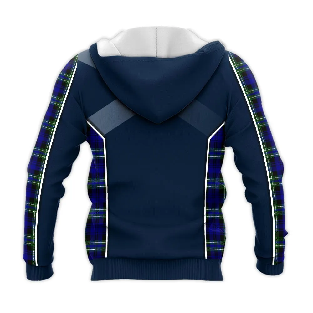 Arbuthnot Modern Tartan Knitted Hoodie with Family Crest and Scottish Thistle Vibes Sport Style