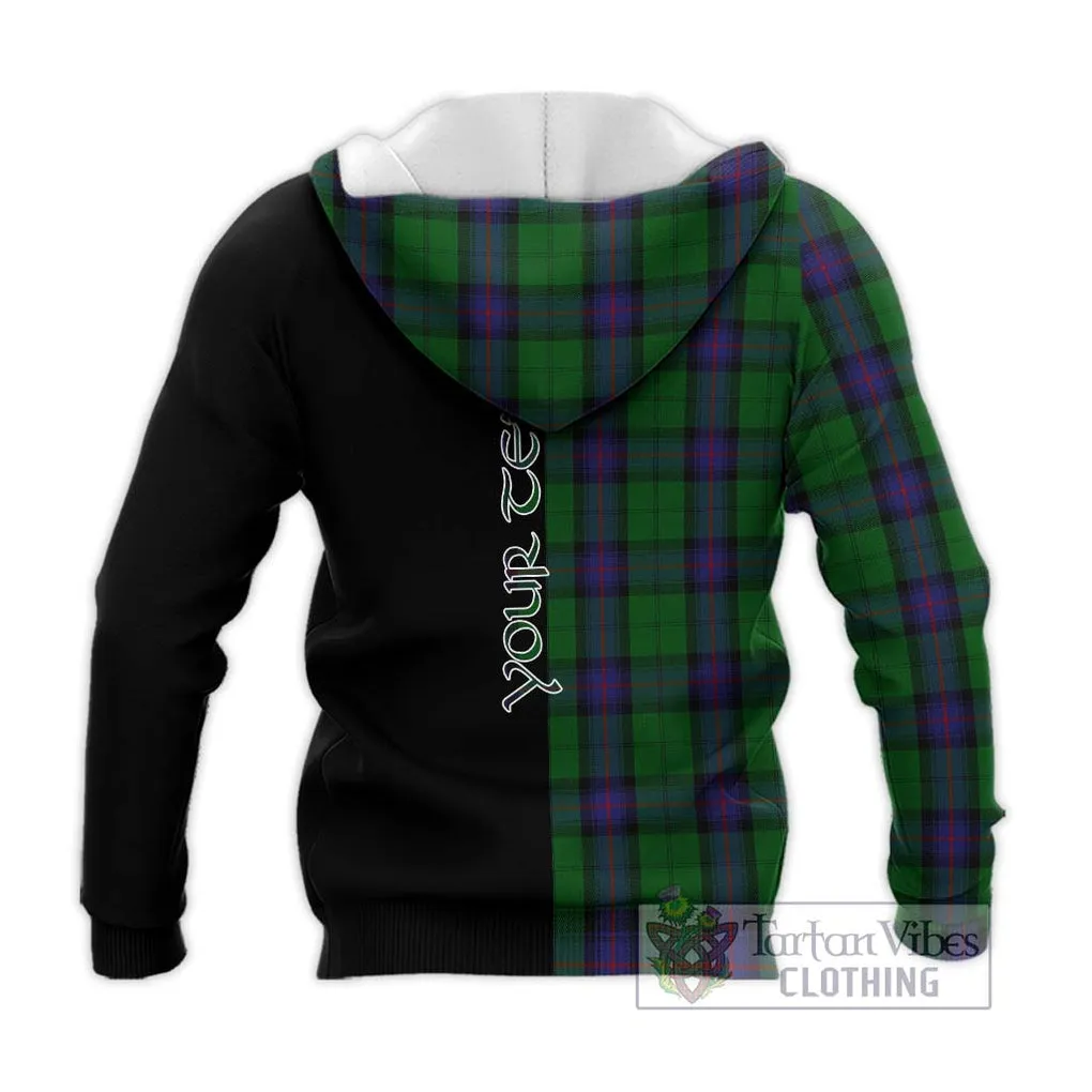 Armstrong Tartan Knitted Hoodie with Family Crest and Half Of Me Style