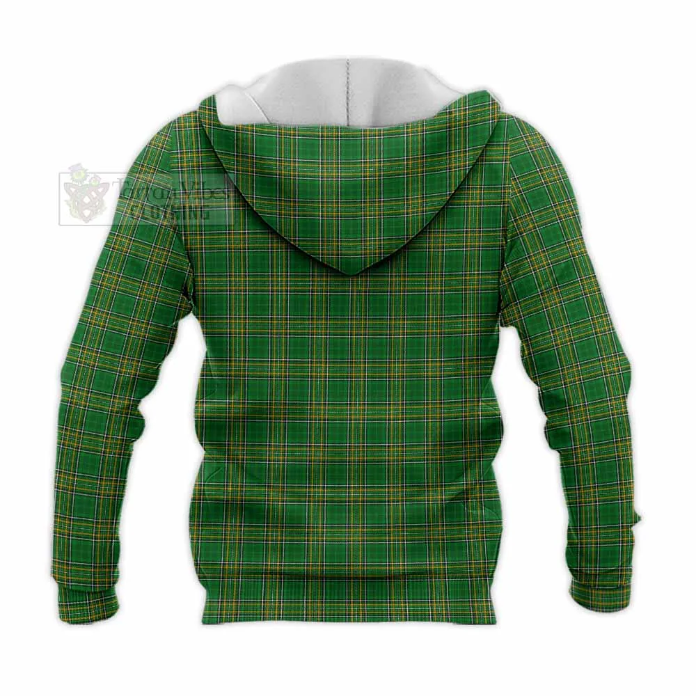 Athy Irish Clan Tartan Knitted Hoodie with Coat of Arms