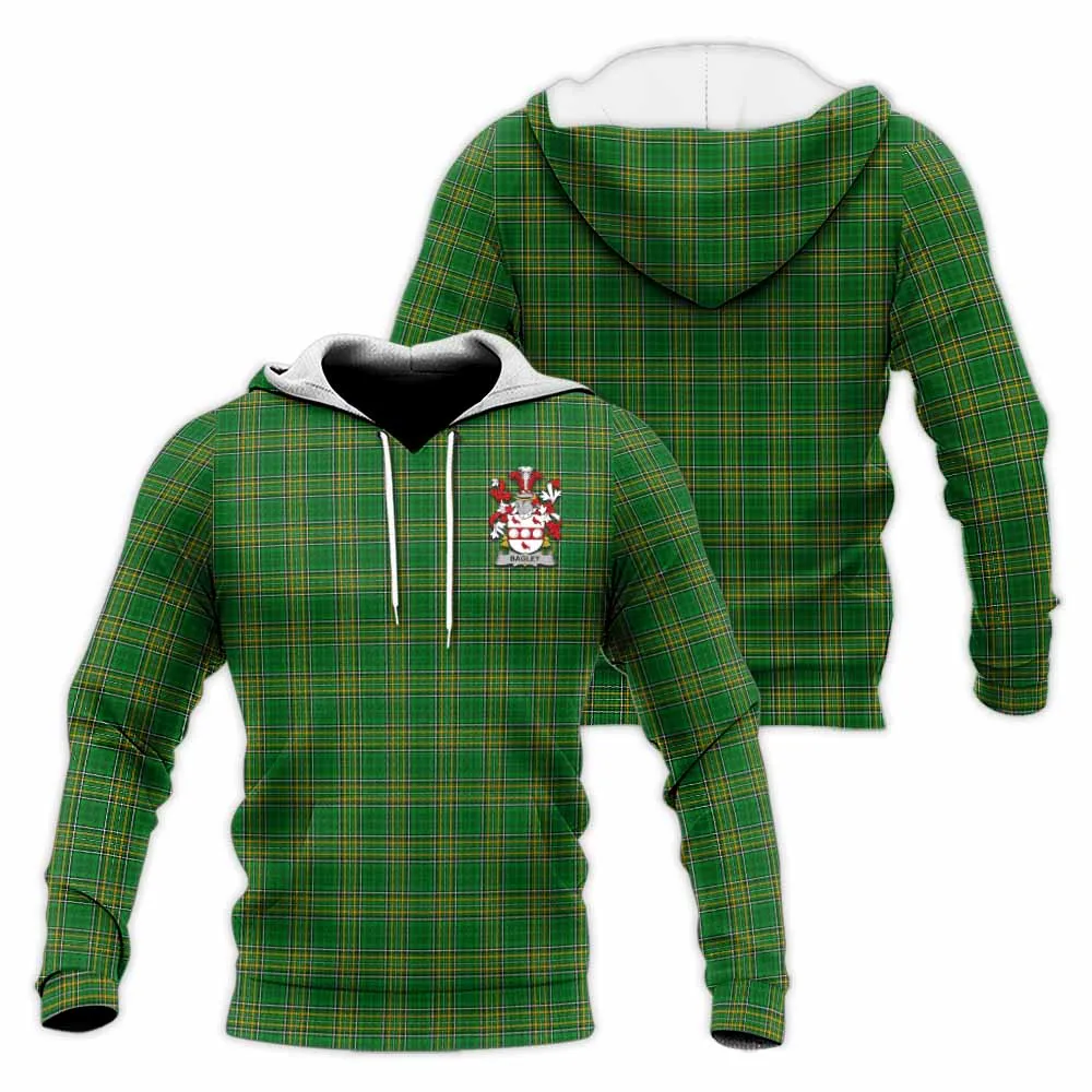 Bagley Irish Clan Tartan Knitted Hoodie with Coat of Arms