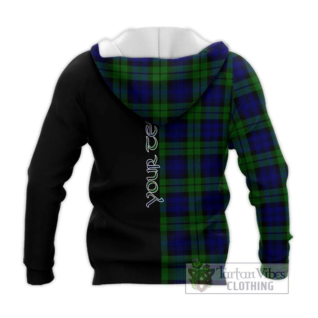 Bannatyne Tartan Knitted Hoodie with Family Crest and Half Of Me Style