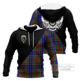 Beattie Tartan Knitted Hoodie with Family Crest and Military Logo Style