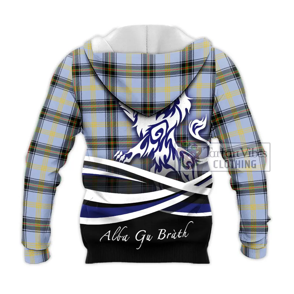 Bell of the Borders Tartan Knitted Hoodie with Alba Gu Brath Regal Lion Emblem