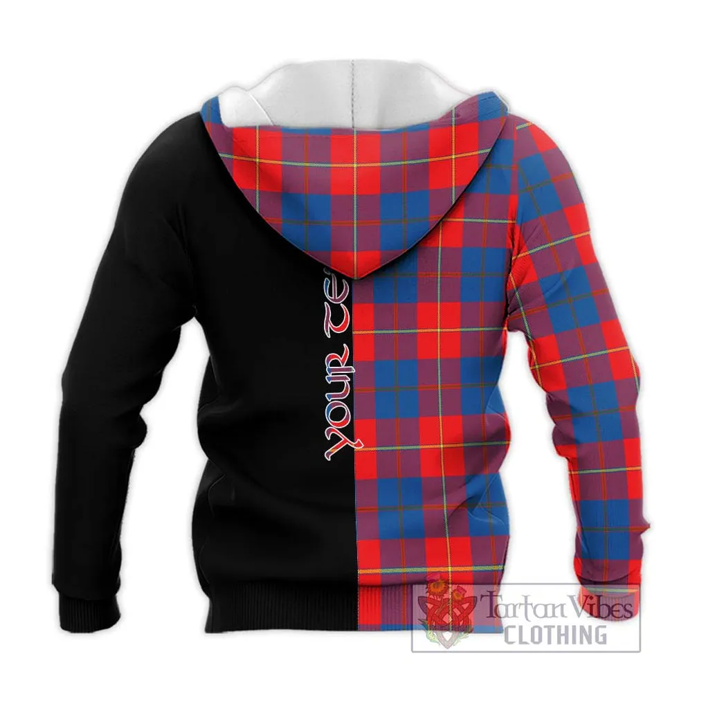 Blane Tartan Knitted Hoodie with Family Crest and Half Of Me Style