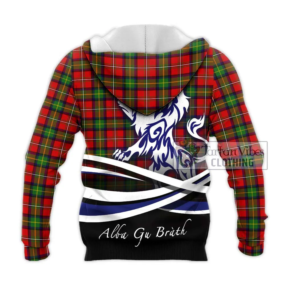 Boyd Tartan Knitted Hoodie with Alba Gu Brath Regal Lion Emblem