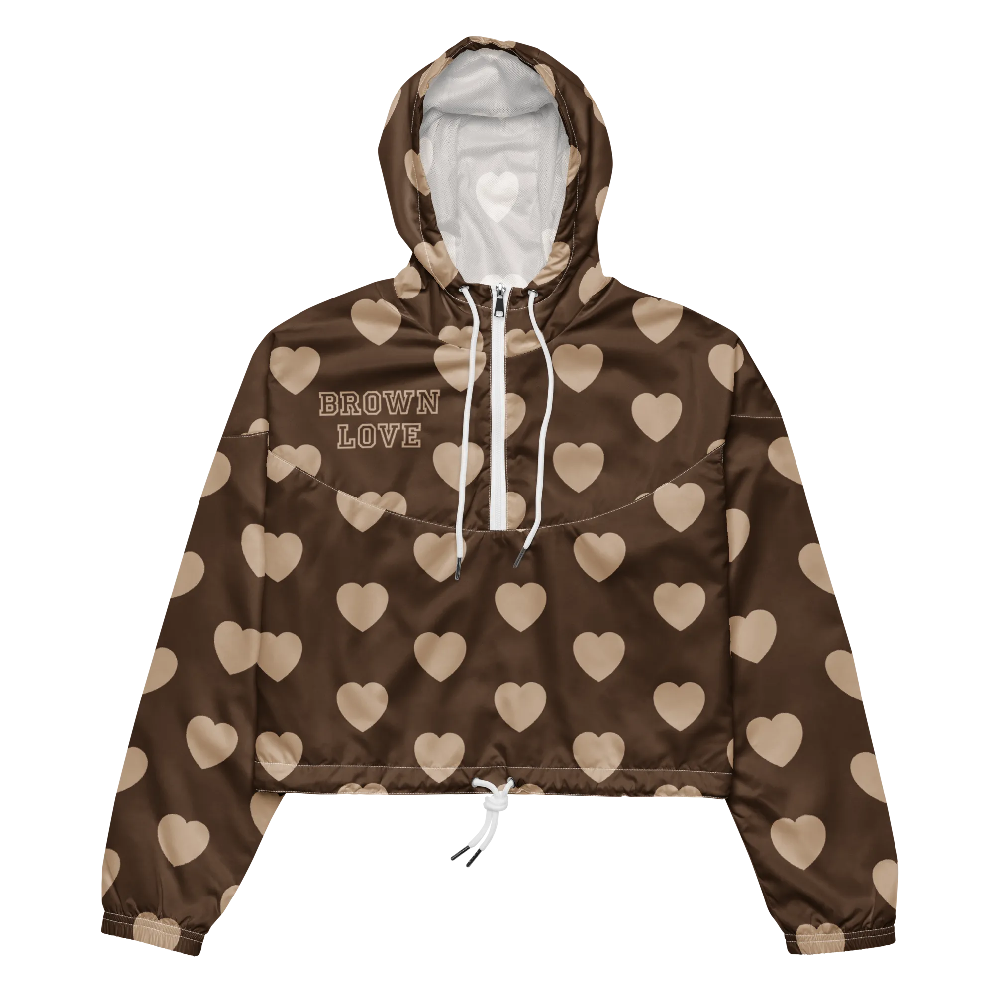 Brown Love - Cropped Windbreaker Jacket