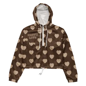 Brown Love - Cropped Windbreaker Jacket