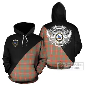 Bruce Ancient Tartan Hoodie with Family Crest and Military Logo Style