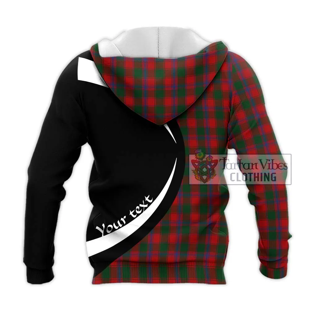 Bruce Old Tartan Knitted Hoodie with Family Crest Circle Style