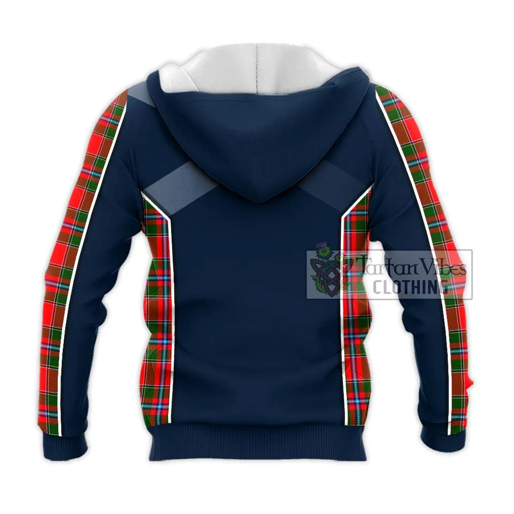 Butter Tartan Knitted Hoodie with Family Crest and Lion Rampant Vibes Sport Style