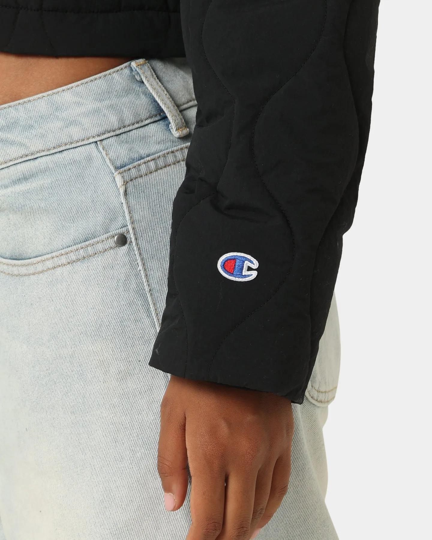 Champion Women's Lifestyle Cropped Puffer Jacket Black