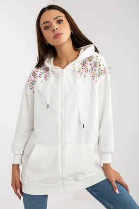 Chic Embroidered Parisian Zip-Up Hoodie for Modern Elegance