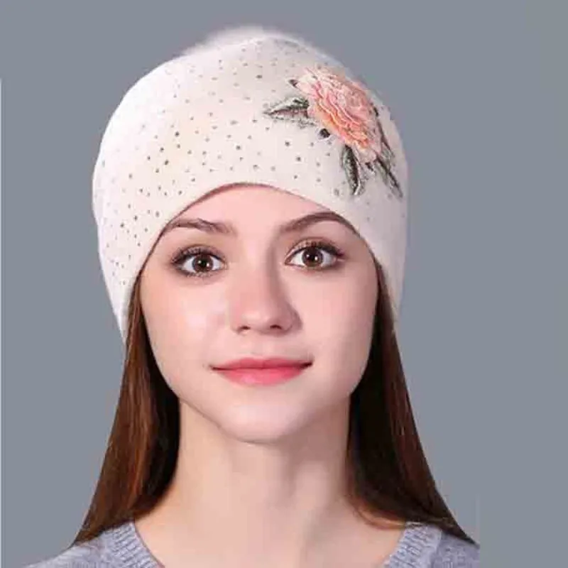 Christmas Snowflakes Winter Beanie Hat with Pom Pom