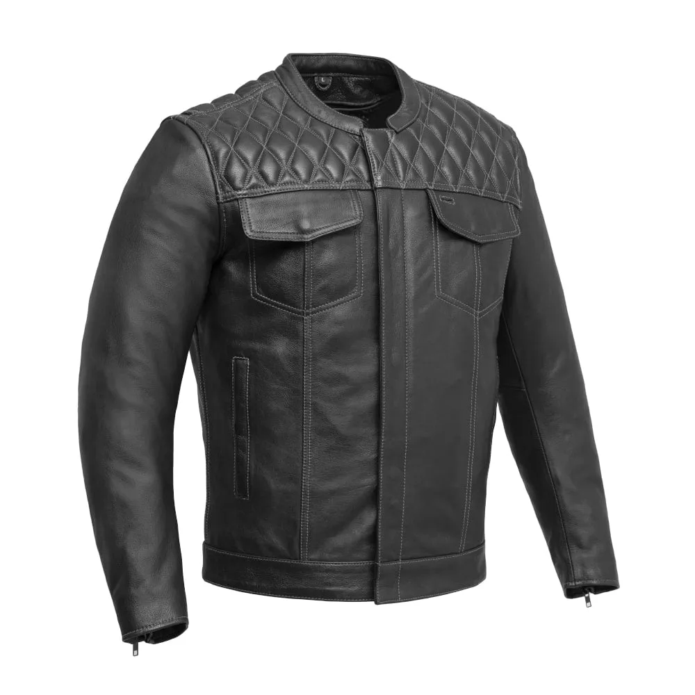 Cinder Men's Cafe Style Leather Jacket