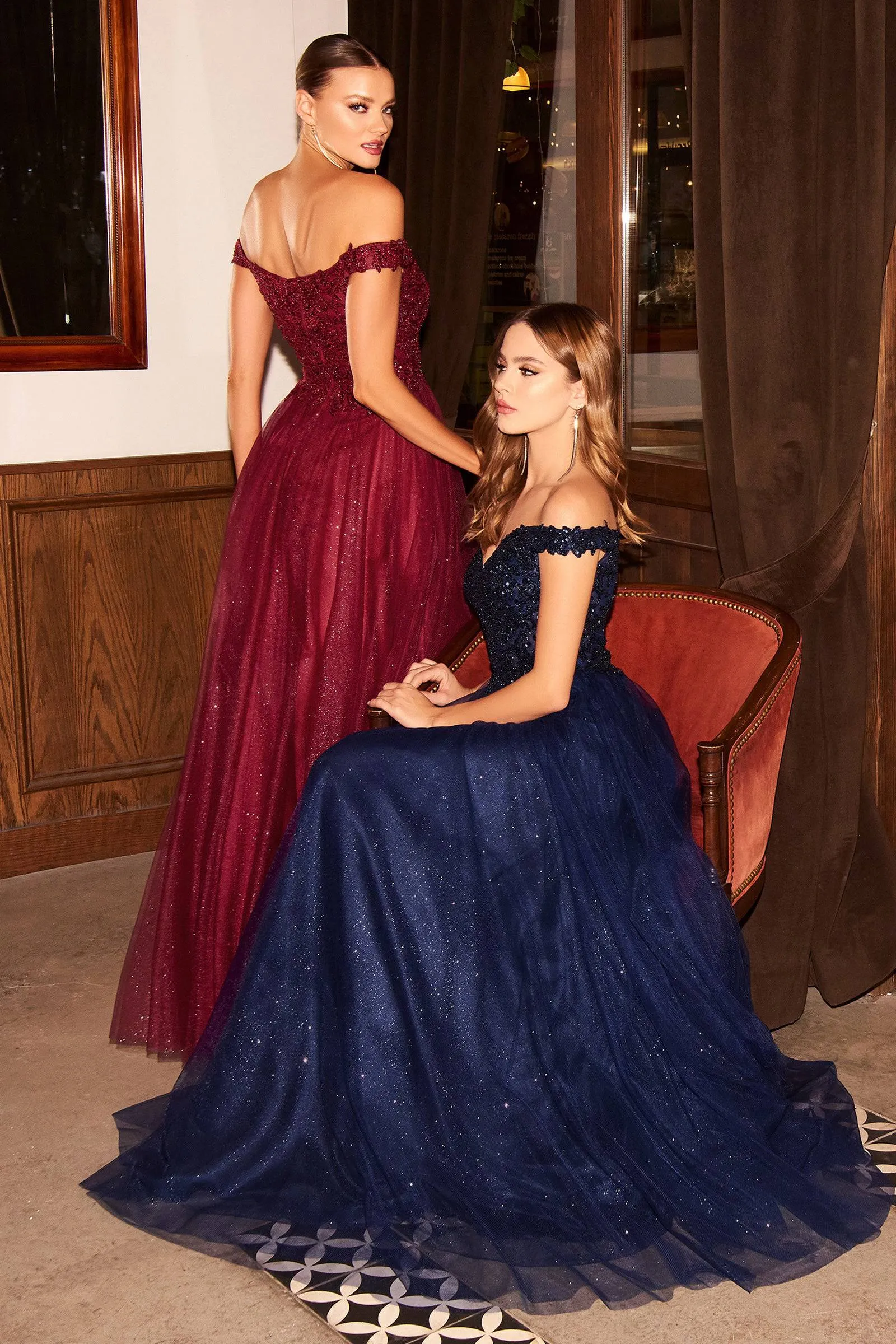 Cinderella Divine CD0177 Princess Ball Gown with Glitter Bodice and Layered Skirt