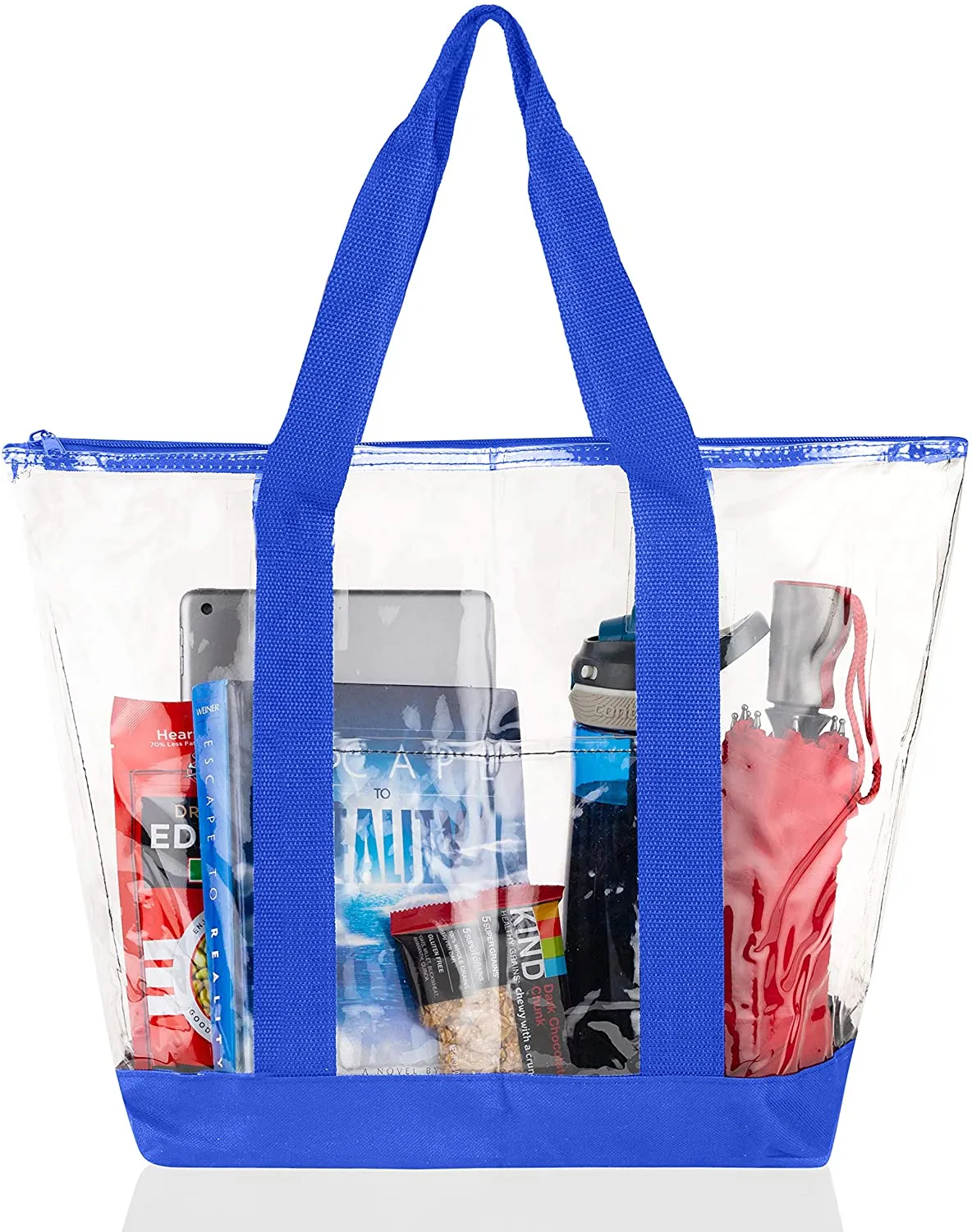 Clear Tote Bag, Security Approved With Zipper Closure