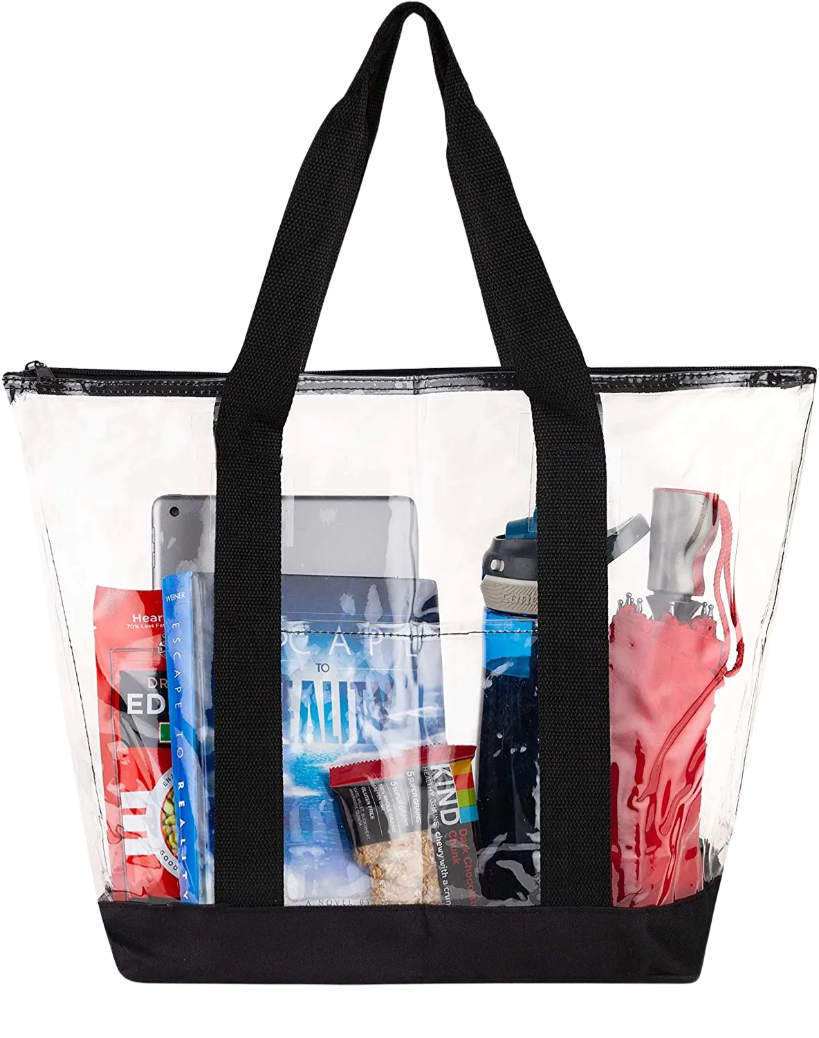 Clear Tote Bag, Security Approved With Zipper Closure