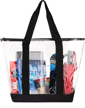 Clear Tote Bag, Security Approved With Zipper Closure