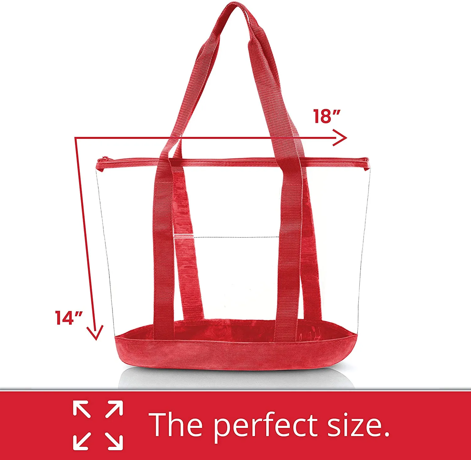 Clear Tote Bag, Security Approved With Zipper Closure