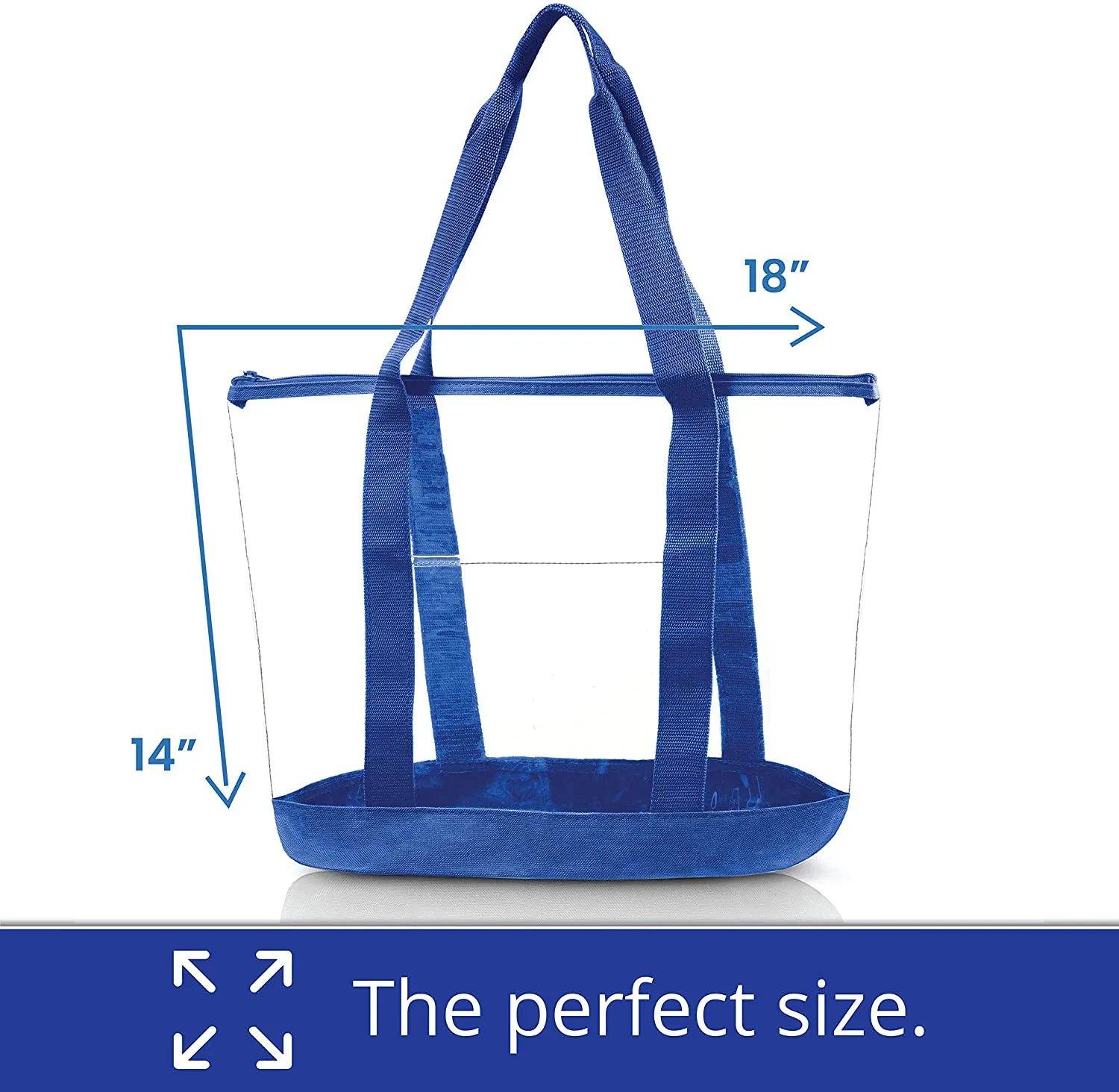 Clear Tote Bag, Security Approved With Zipper Closure