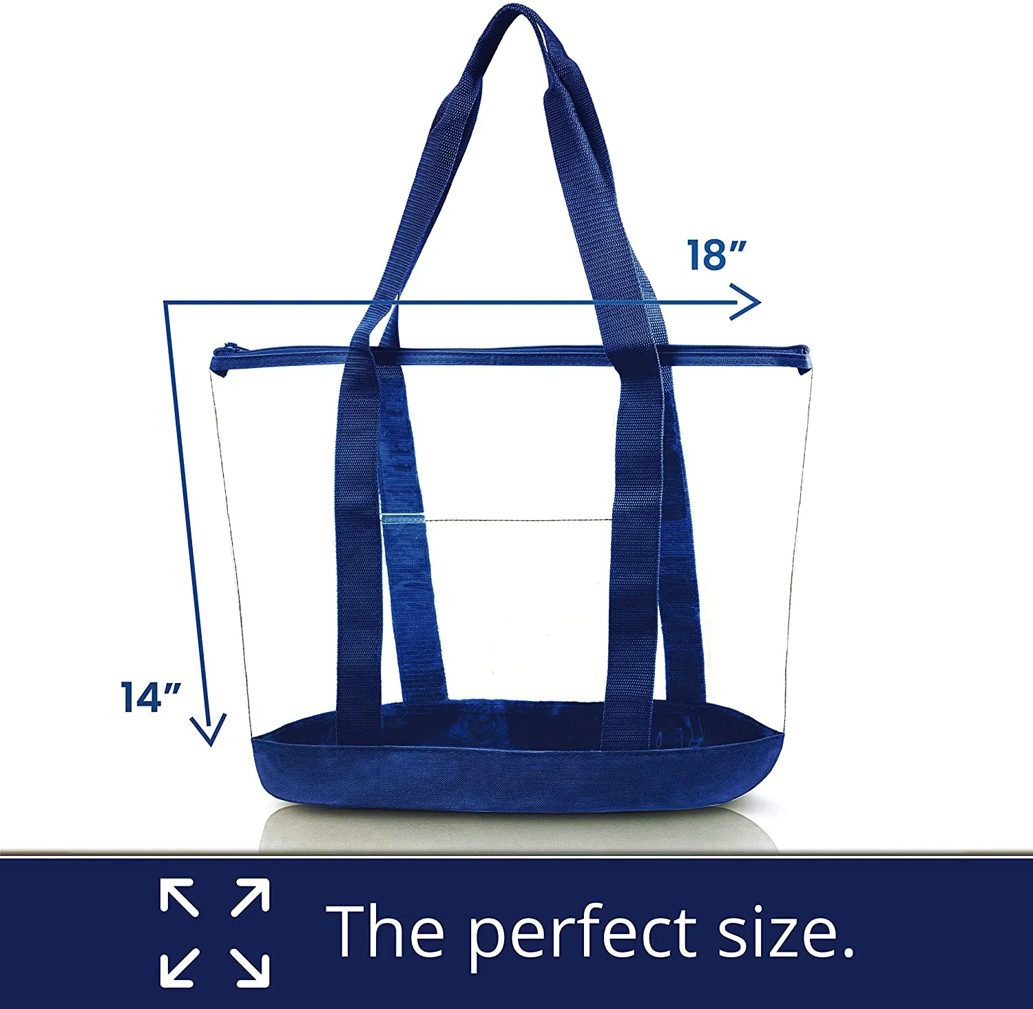 Clear Tote Bag, Security Approved With Zipper Closure