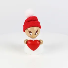 Clumsy Mini Valentine with fabric beanie and big bobble