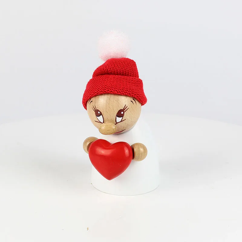 Clumsy Mini Valentine with fabric beanie and big bobble