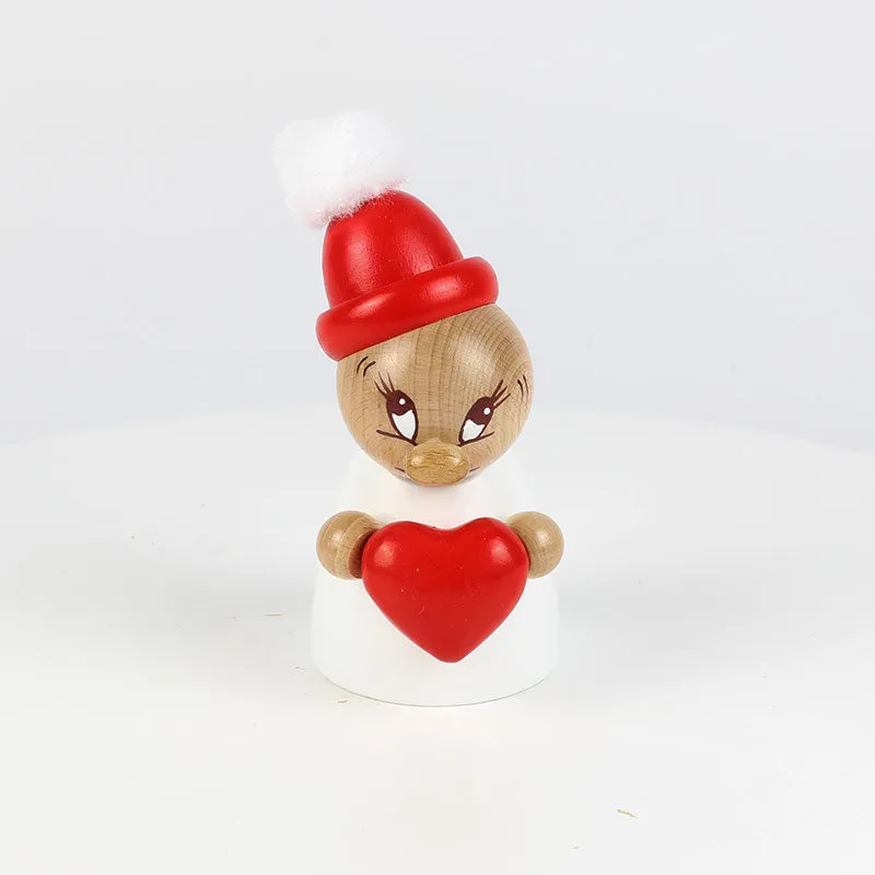 Clumsy Mini Valentine with wooden beanie and big bobble