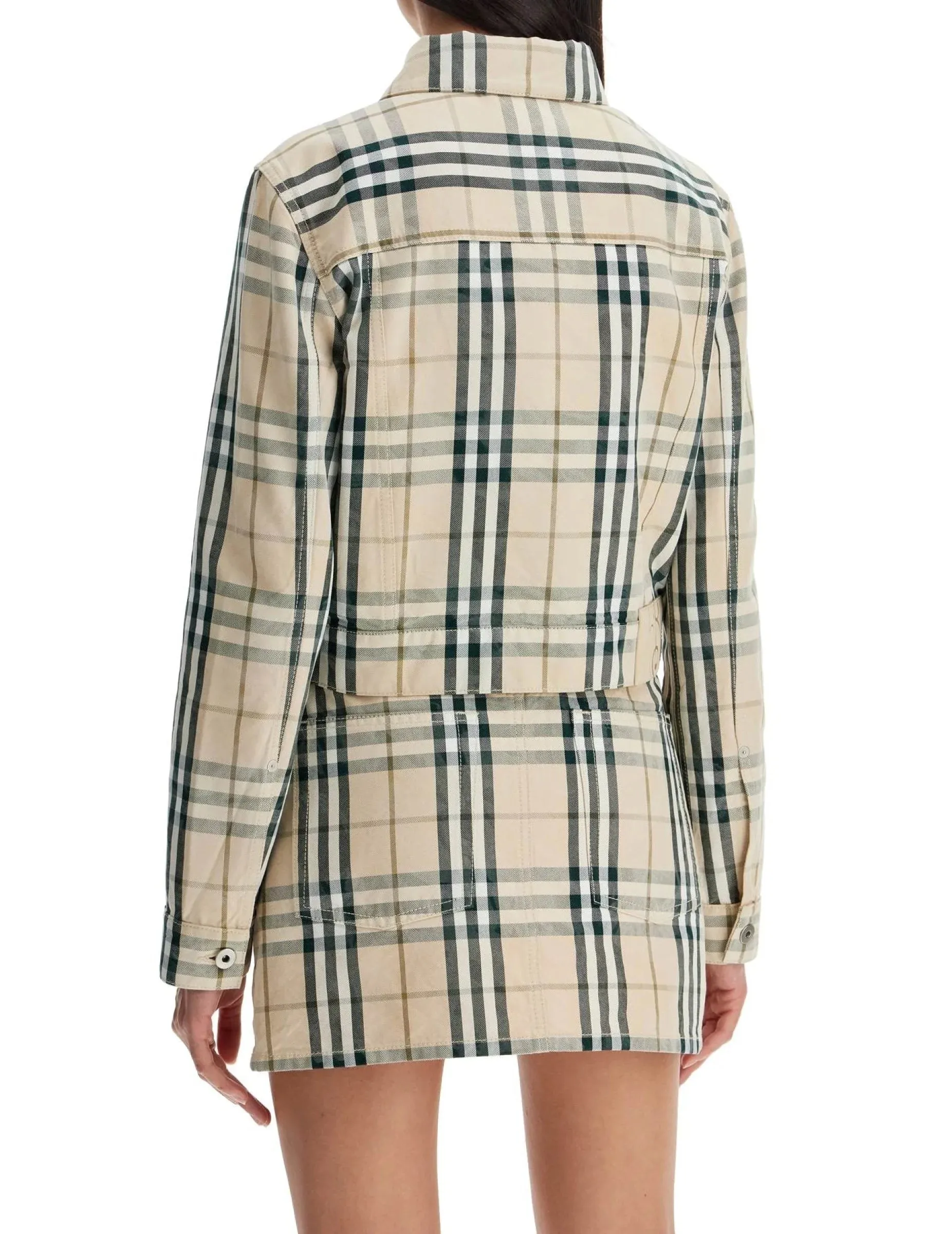 Cropped Check Jacket