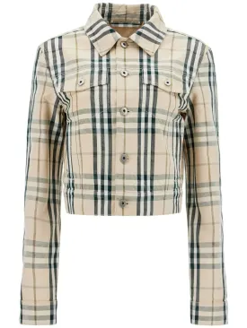 Cropped Check Jacket