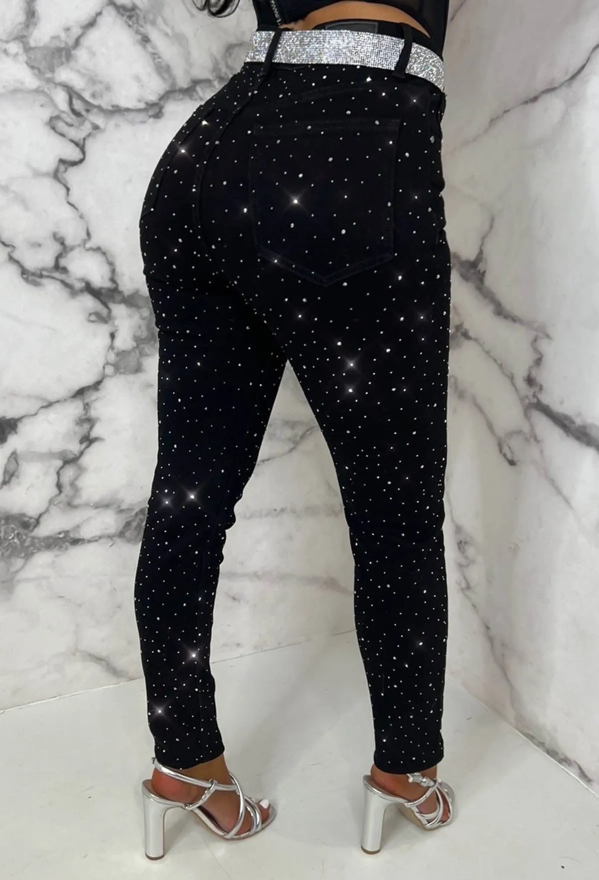 Diamond District Black Diamante Jeans Limited Edition