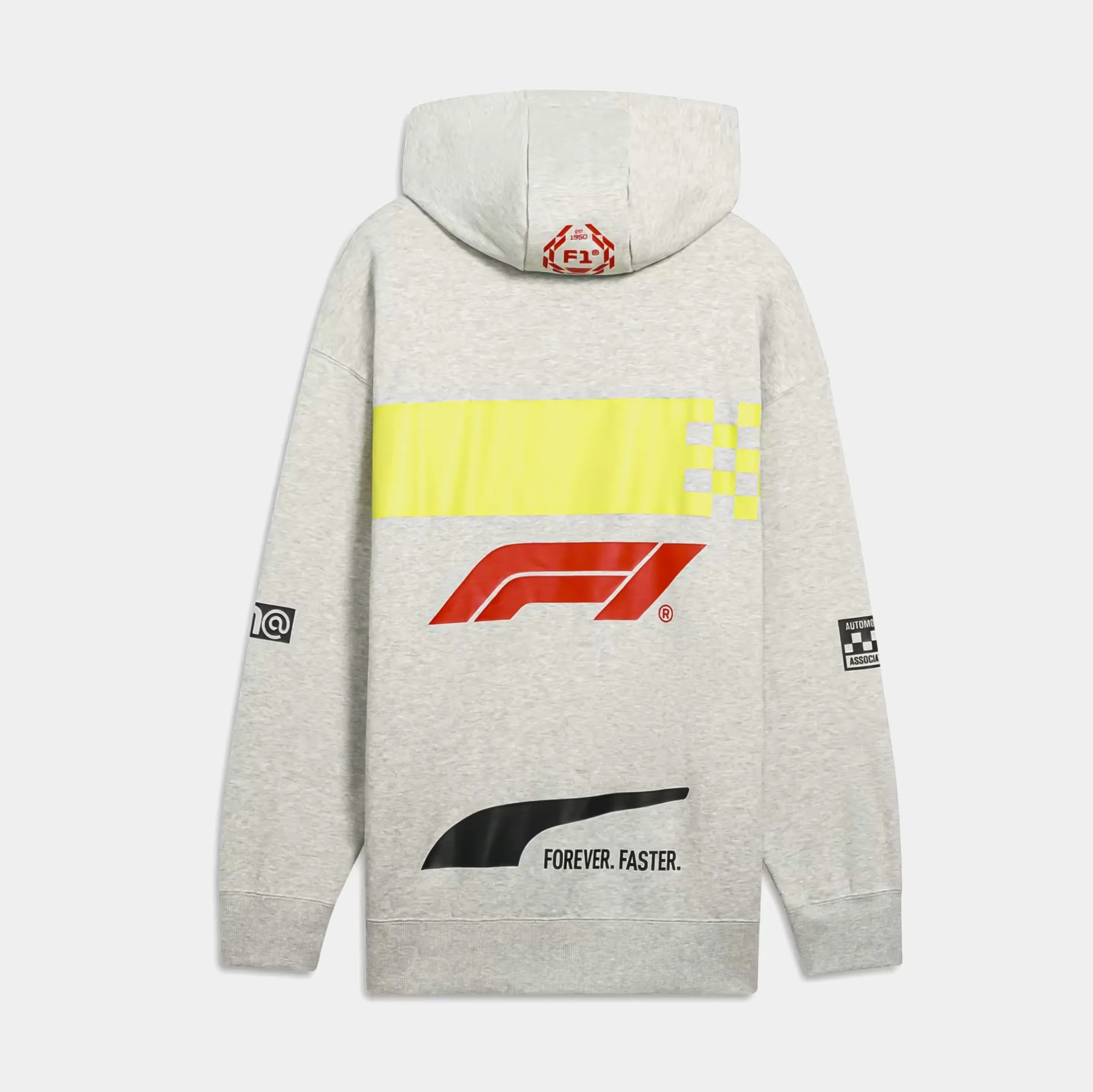 F1 Motorsport Racing Pullover Mens Hoodie (Grey/Red)