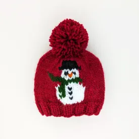 Frosty Snowman Ruby Red Beanie Hat for Baby & Kids