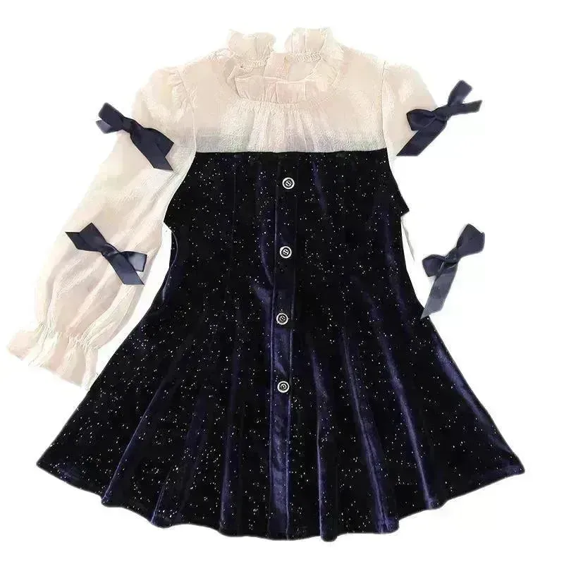 Girls' Dress French Velvet Princess Skirt