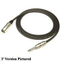 Instrument Cable: 1/4" Male to XLR Male, 6 ft