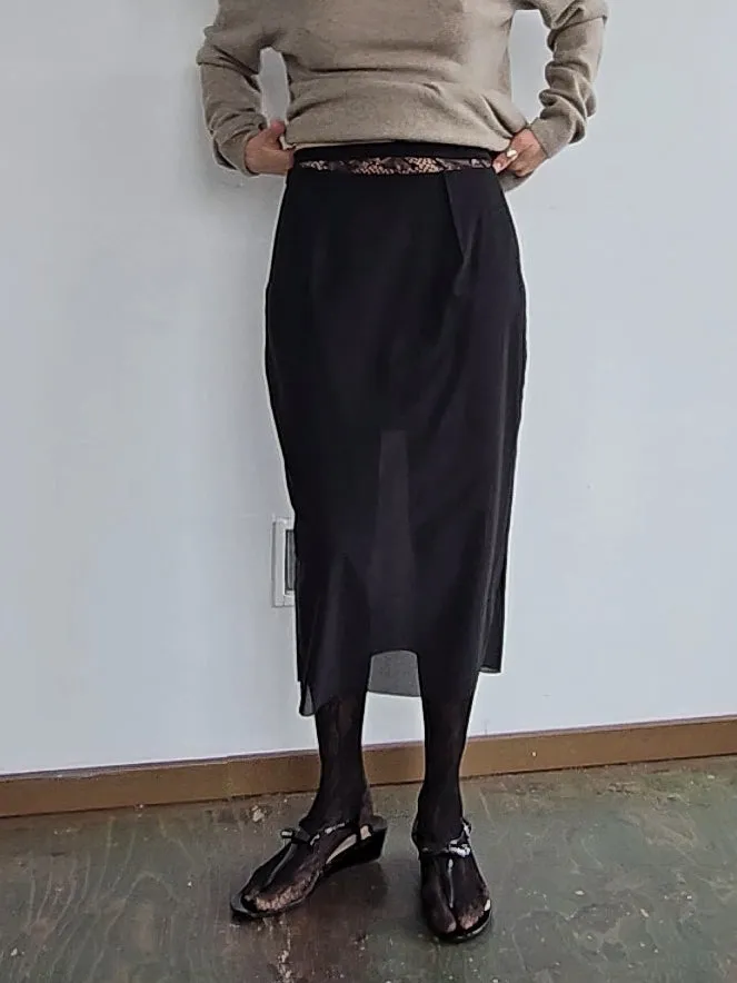 Layered Mesh Black Skirt (M)