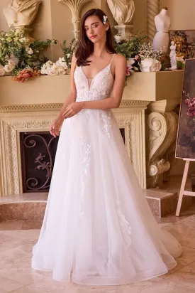 LAYERED TULLE A-LINE WEDDING DRESS