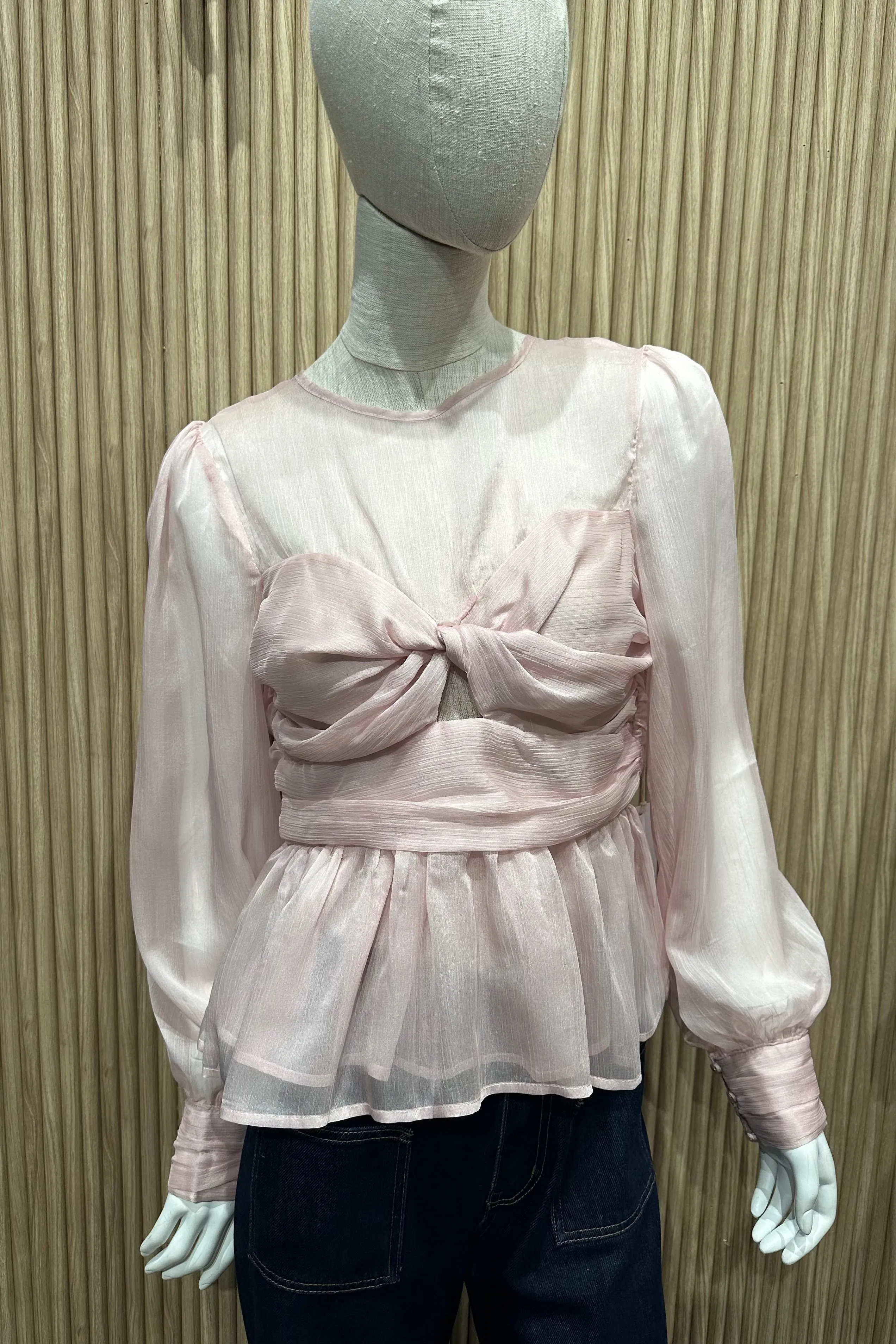 LEAH BLUSH CHIFFON BLOUSE