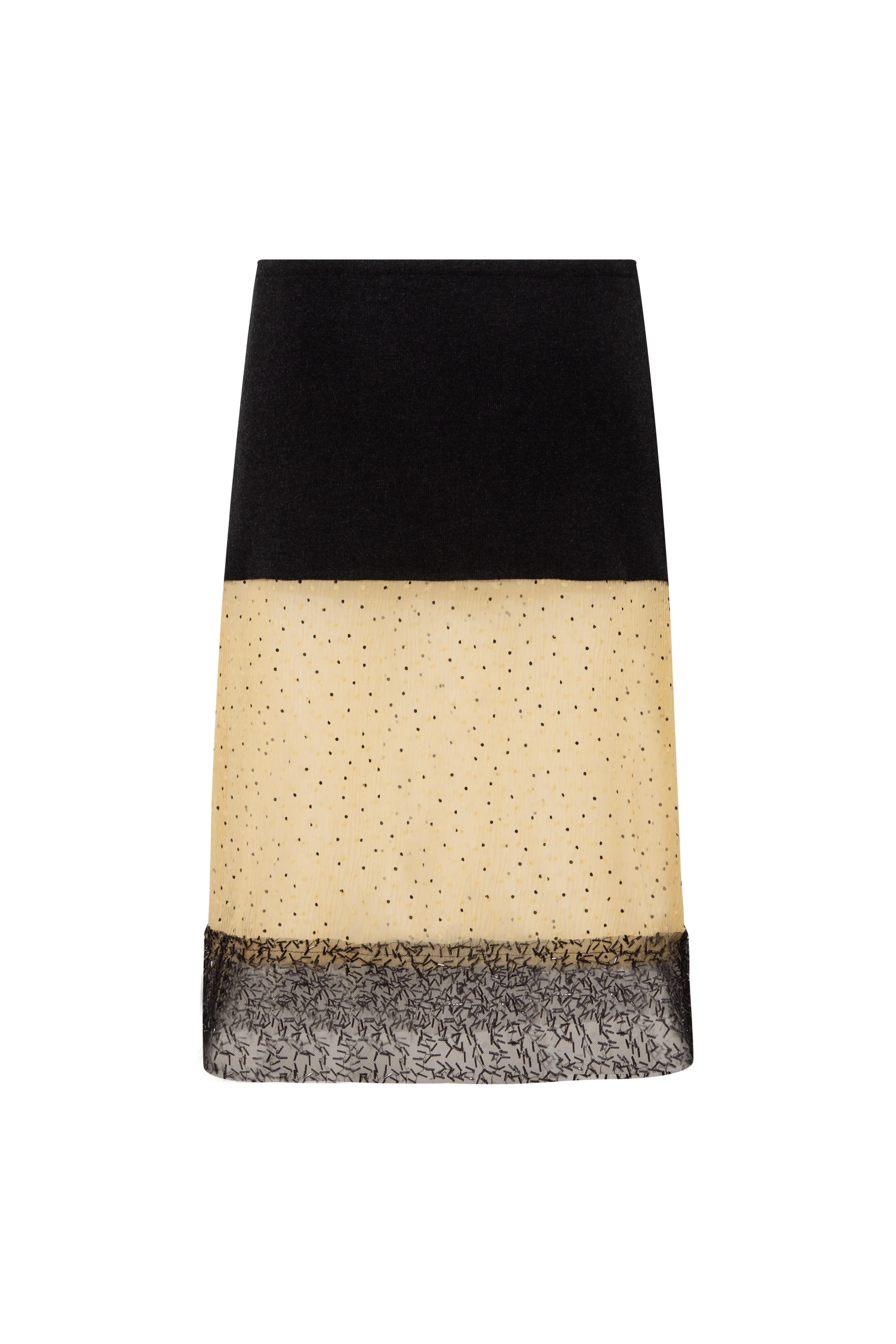 LERSA - Layered midi skirt with beading at hem