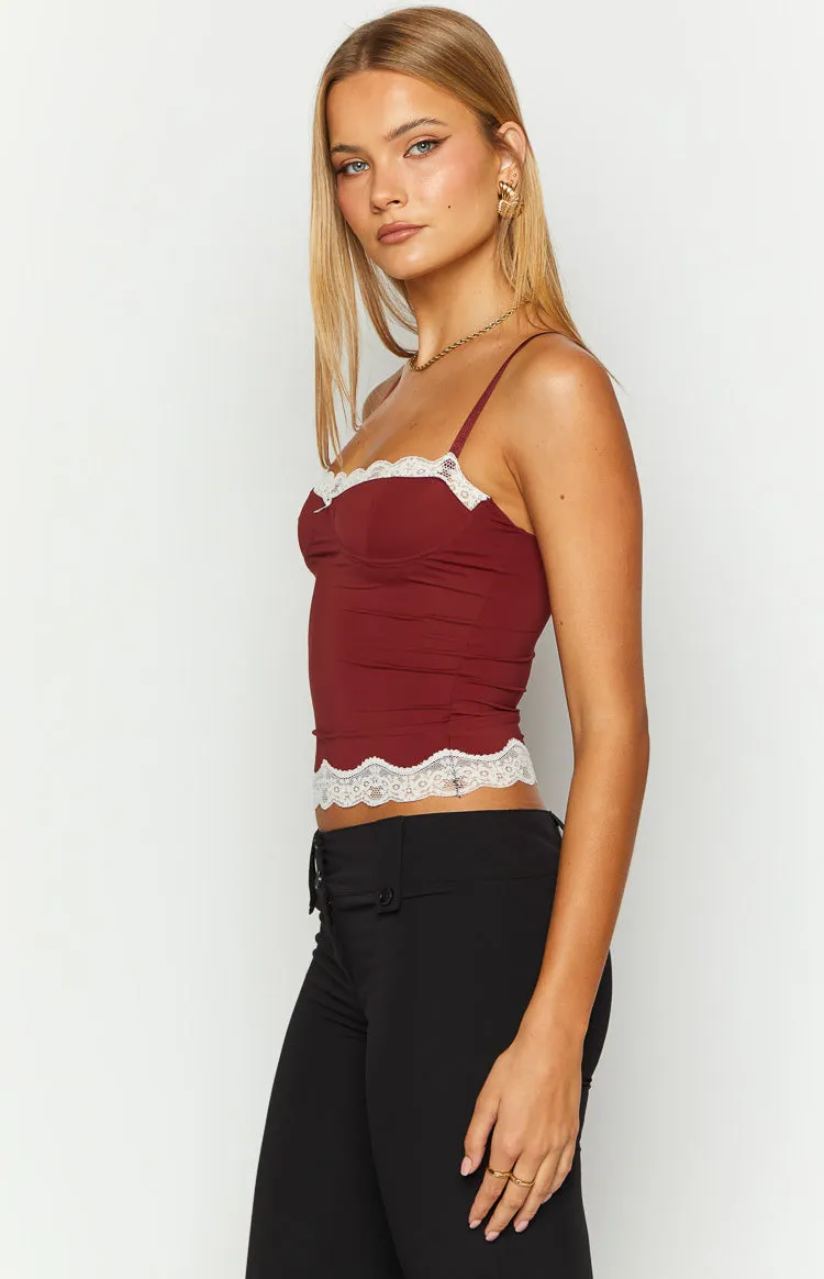 Lioness Top Model Burgundy Cami