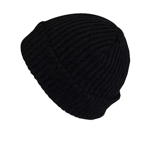 Mens & Ladies Trapper Aviator Slouch Beanie Hat Cap - Various Styles Colours (Black Beanie Hat)