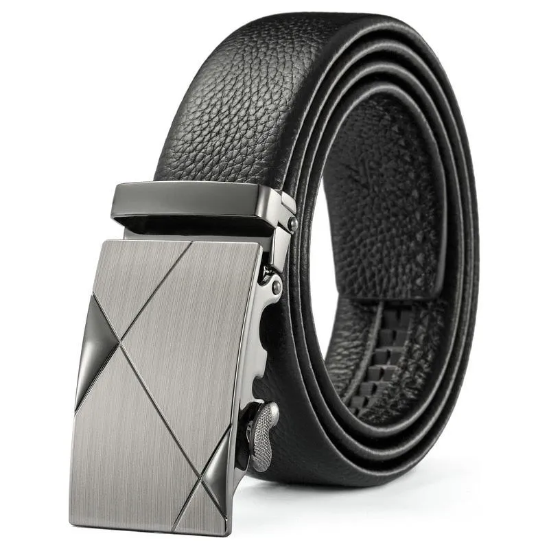 Men's Metal Luxury Brand Automatic Buckle Leather High Quality Belts - Business Casual ZDP001A