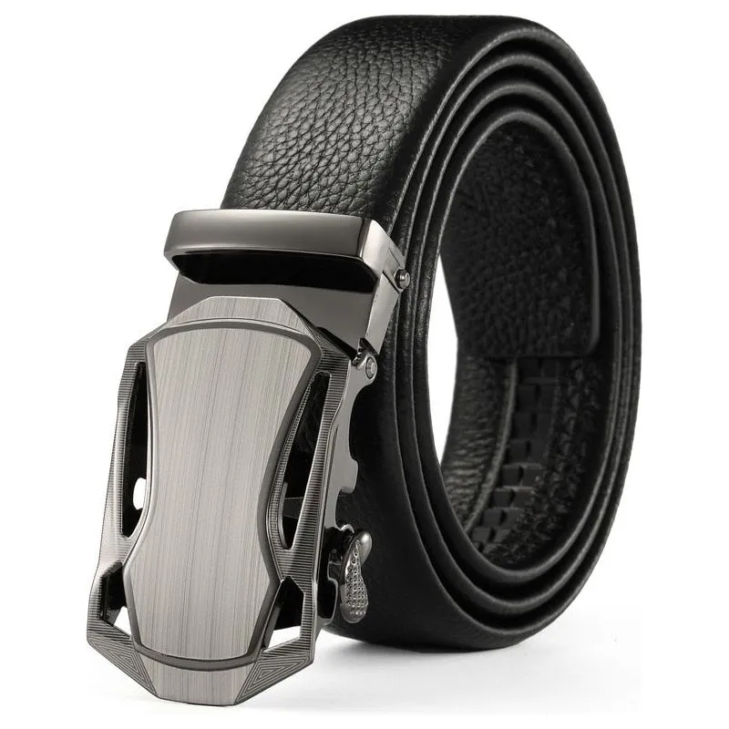 Men's Metal Luxury Brand Automatic Buckle Leather High Quality Belts - Business Casual ZDP001A