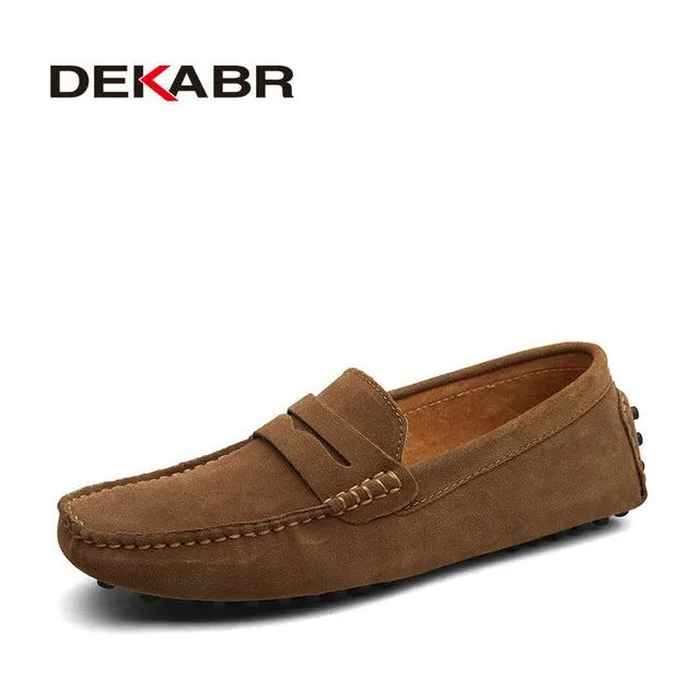 Moccasins Men's Loafers High Quality Genuine Leather Flats Lightweight Driving Shoes